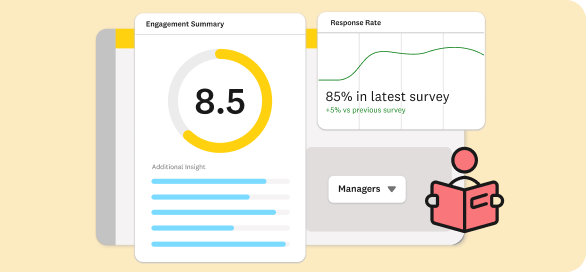 A graphic of survey results shown to a manager on Hives platform